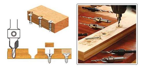 硬質合金木工沉孔鉆安裝錐頭木螺絲使用方法步驟